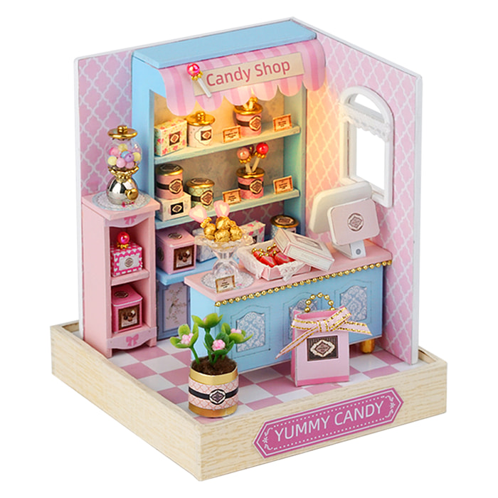 Colección Rincón de la felicidad, Caramelo delicioso. Maqueta 3D realista con gran detalle, cubierta antipolvo y luces led.