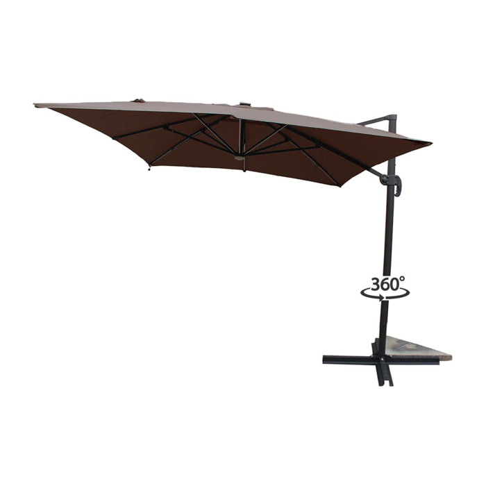 Parasol LED 3 x 4 m chocolat VALIANO