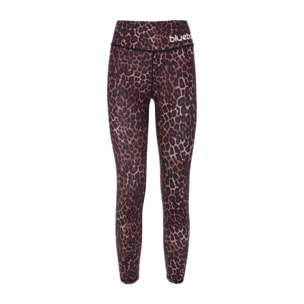 Mallas de cintura alta con estampado animal print para mujer BLUEBALL Kalahari - Marrón