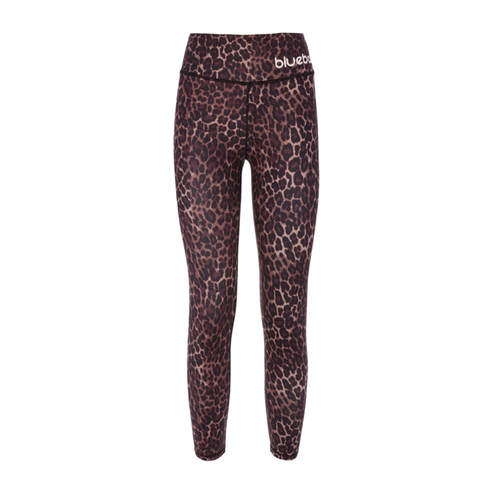 Mallas de cintura alta con estampado animal print para mujer BLUEBALL Kalahari - Marrón