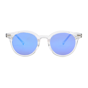 Gafas de sol OCEAN HONFLEUR - Blanco transparente brillante / Revo azul