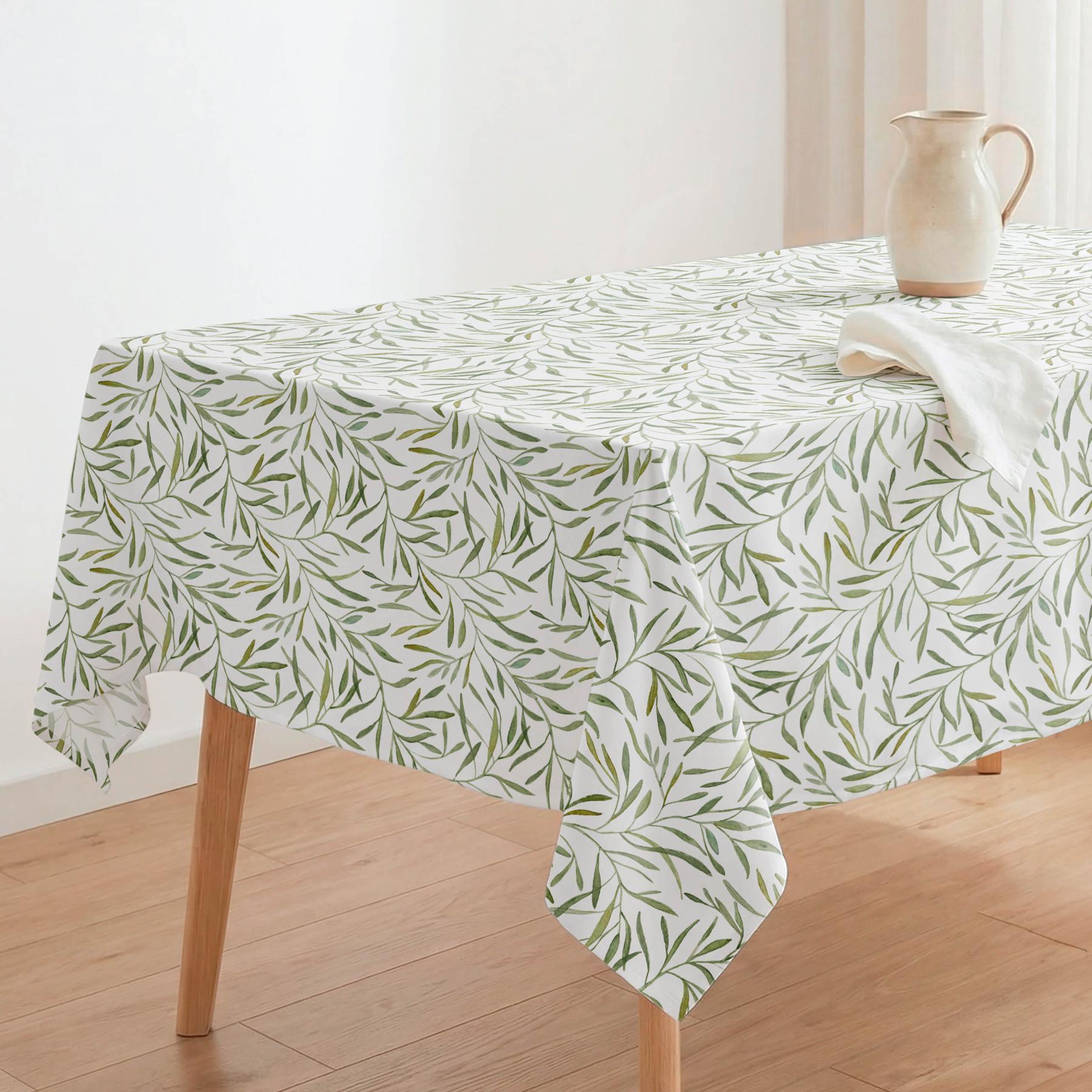 Nappe anti-taches SERENA VERT - coton mélangé