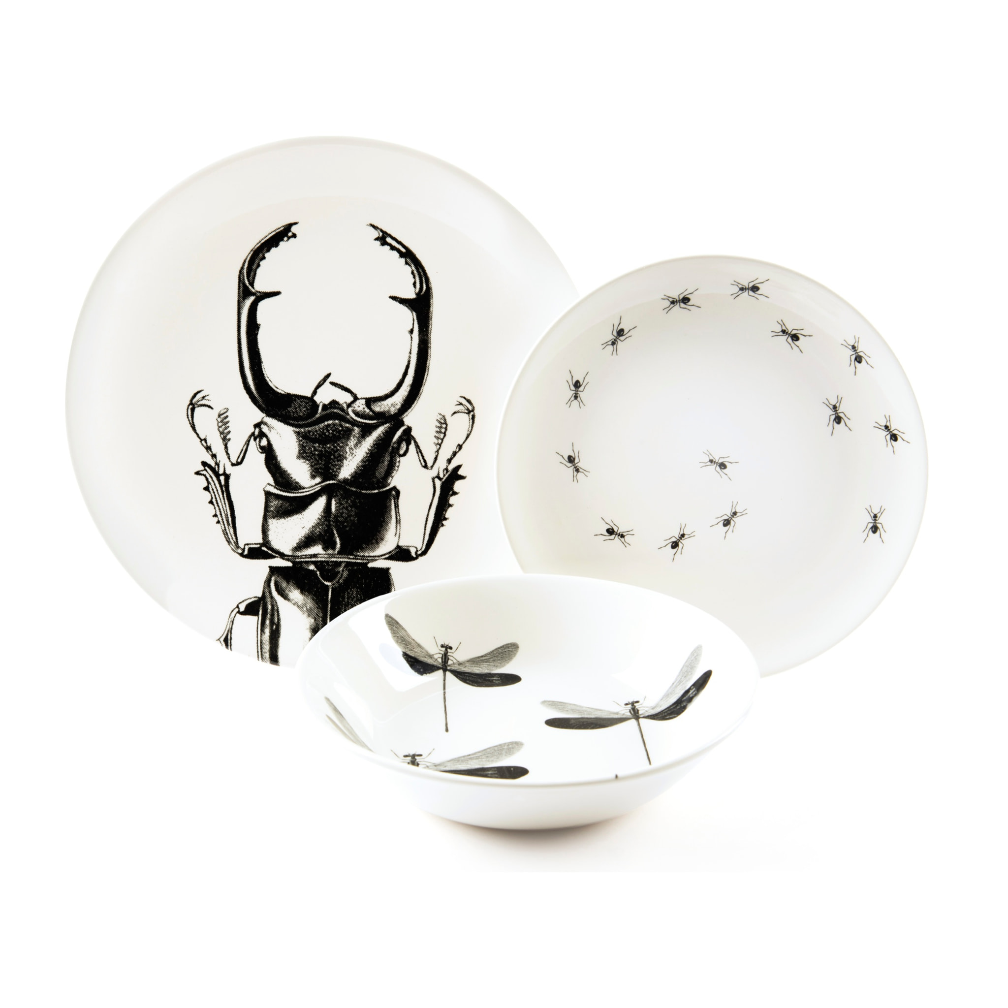 Posto tavola 3 pezzi Excelsa – Faune & Flore, Ceramica Bianca