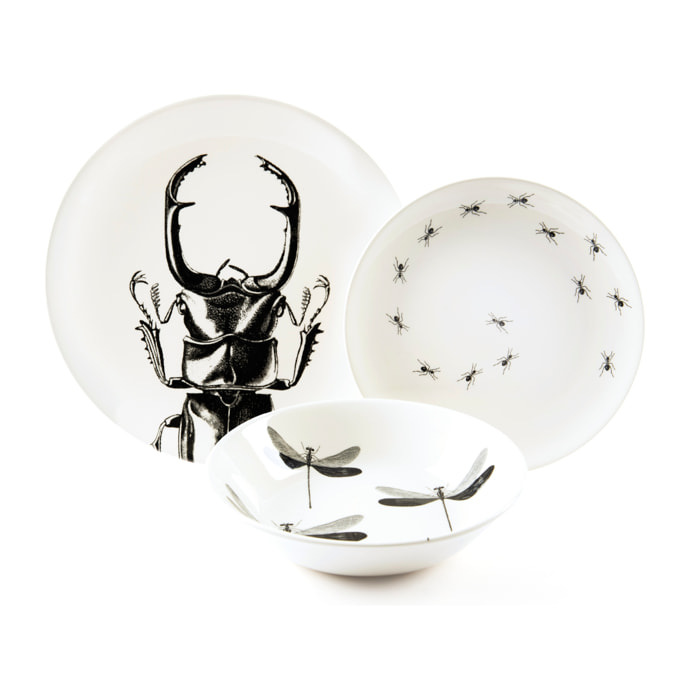 Posto tavola 3 pezzi Excelsa – Faune & Flore, Ceramica Bianca