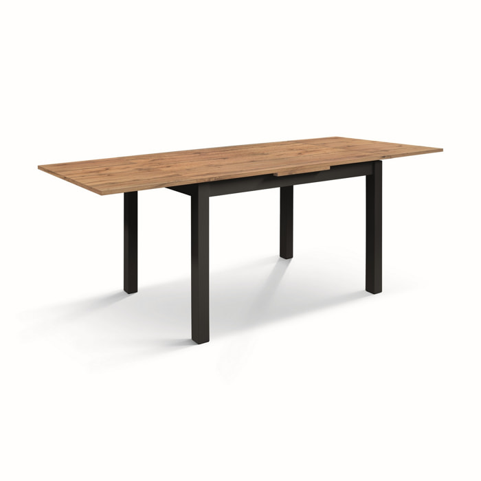 Tavolo POSITANO in legno effetto rovere e gambe antracite, allungabile 110x70 cm – 190x70 cm