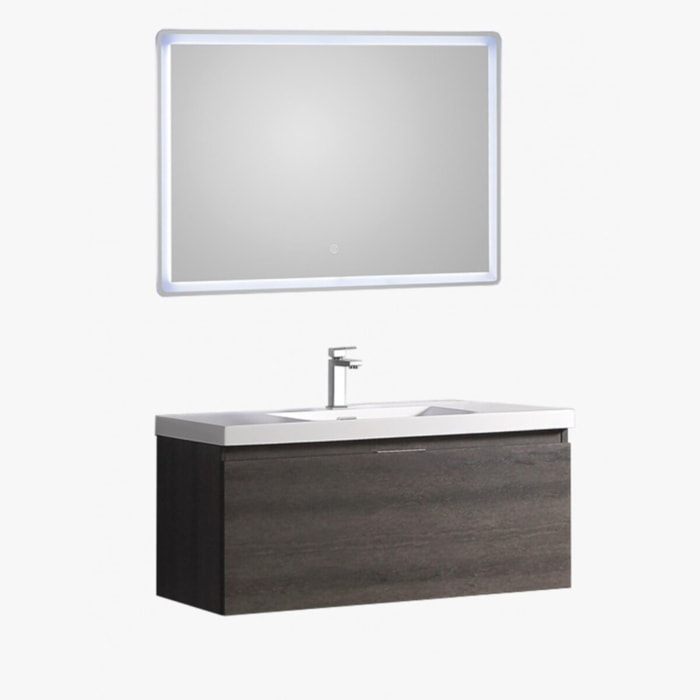 Ensemble de salle bain 100 cm gris Aquaterra