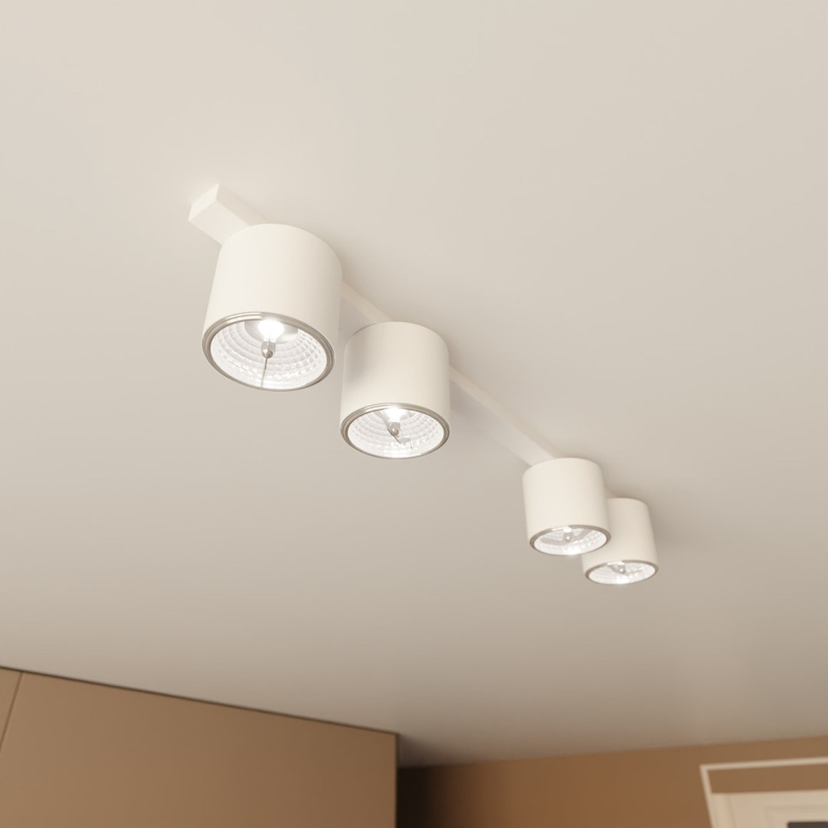Lampada a sospensione Nano in acciaio bianco