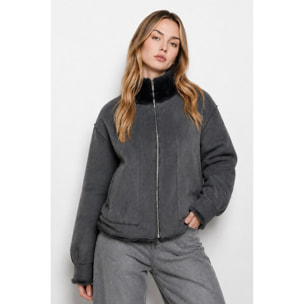 Kocca - Giubbotto da donna con zip e collo in pelliccia sintetica Donna