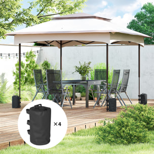 Lot de 4 sacs de lestage pliable tonnelle barnum PVC haute densité noir