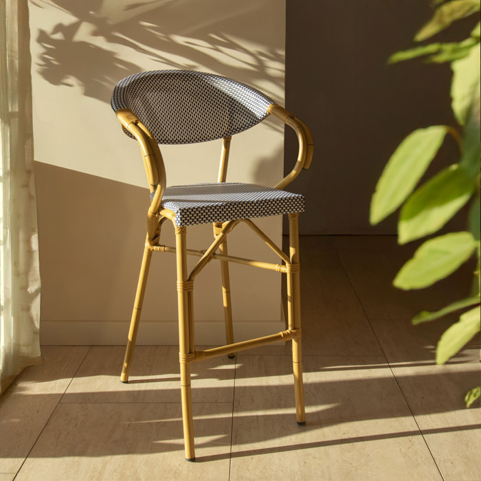 Lot de 2 fauteuils de bar en textilène bleu AMALFI