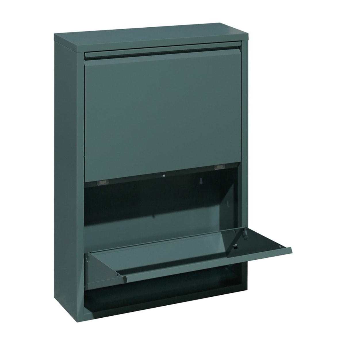 Scarpiera 2 ante in metallo verde 50,5x15,2x74,2 cm - Emy