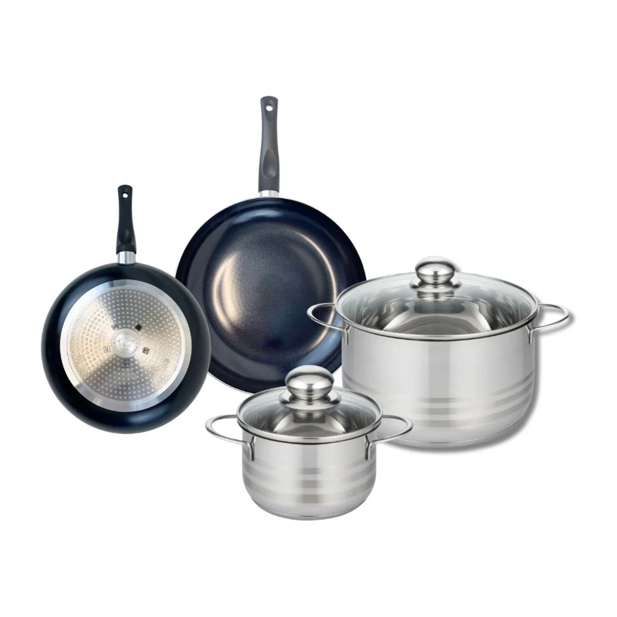 Ensemble de 2 Poêles de cuisson 20 et 24 cm et 2 faitouts 16 et 24 cm Elo Prima Brillant