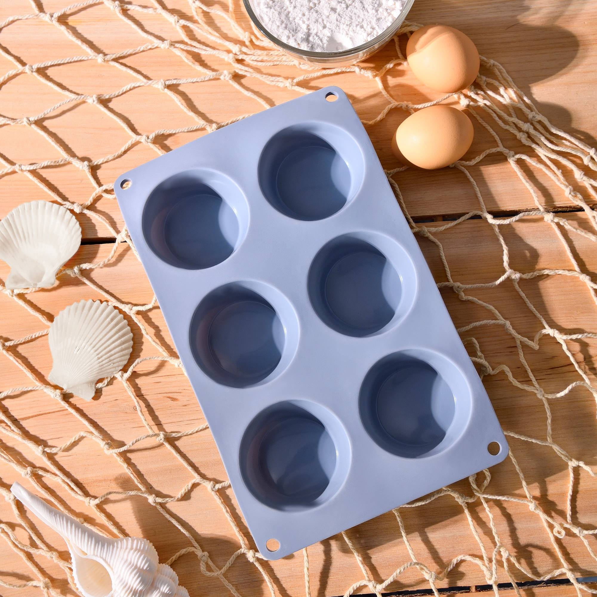 Molde de silicona para 6 magdalenas de ø26,8x16,5x3cm san ignacio
