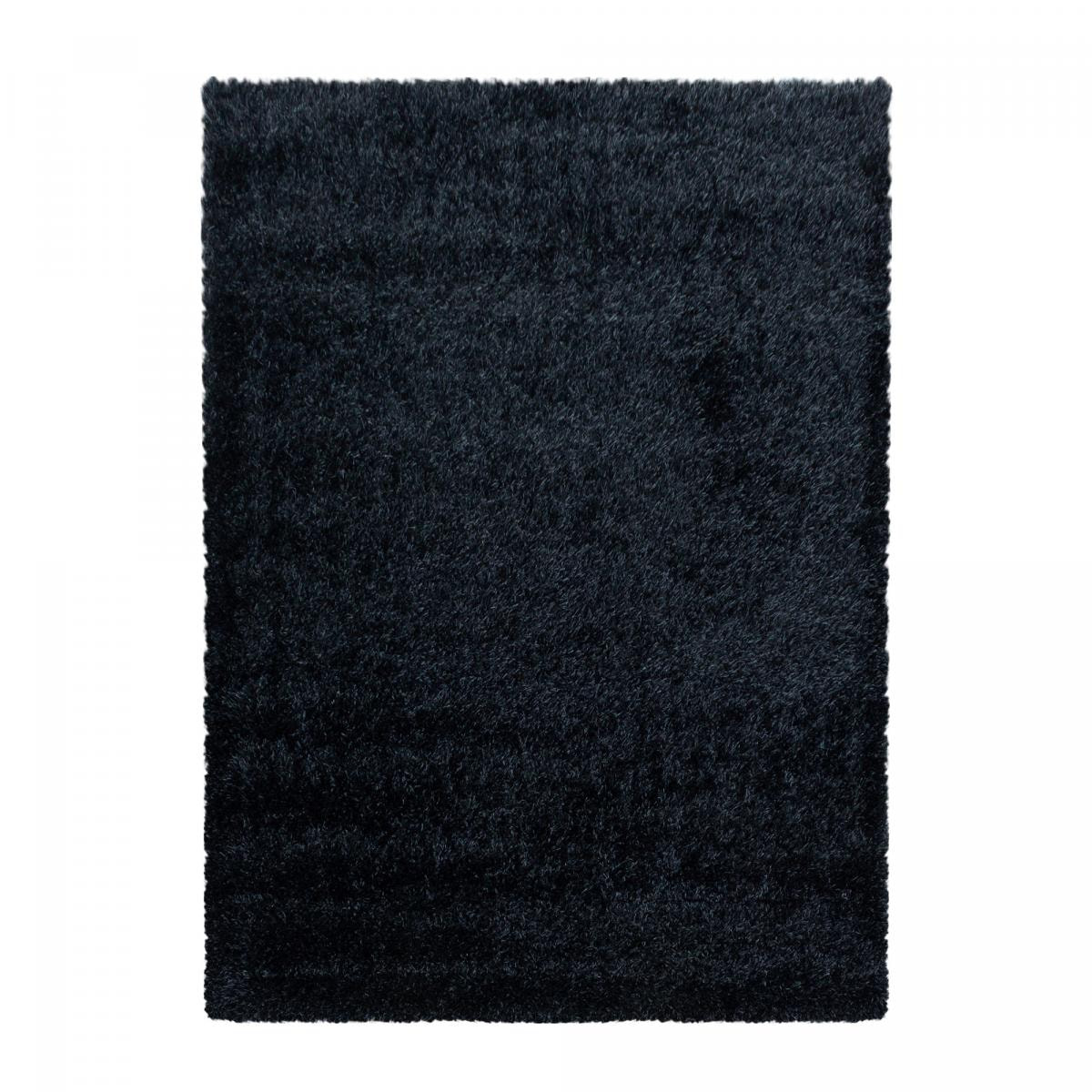 Tapis longs poils shaggy tissé motif uni RAMU