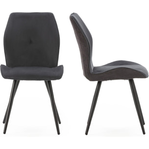 Lot de 2 chaises en velours côtelé - LYKKE