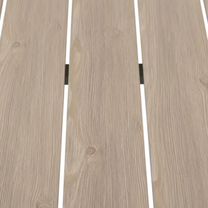 Table de jardin "Évasion" effet bois lin & vert laurier 2 places lates en aluminium