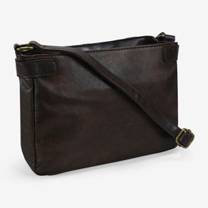 Bolso bandolera marrón vintage con cinturón