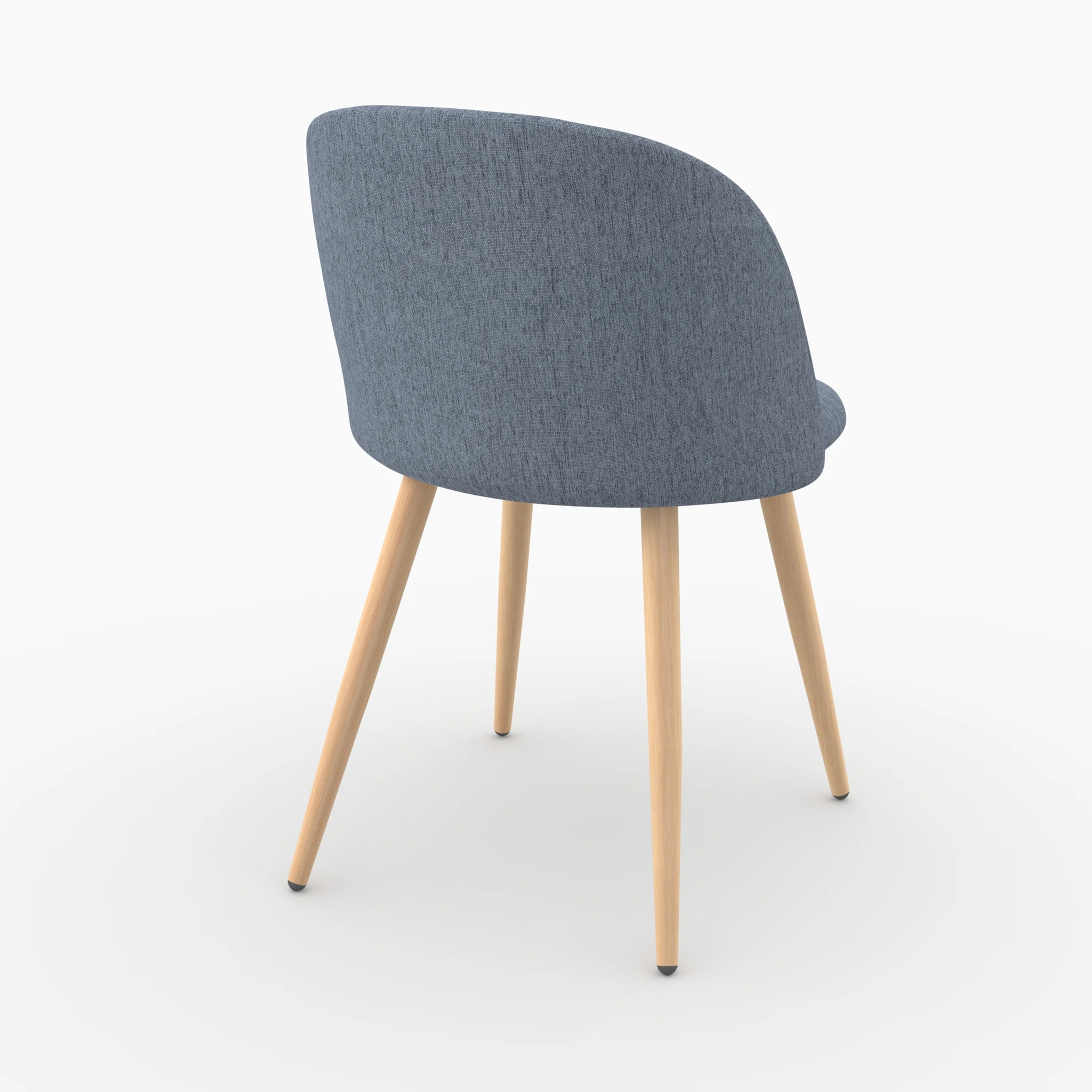 Lot de 2 chaises en tissu bleu marine et pieds en métal - Cozy