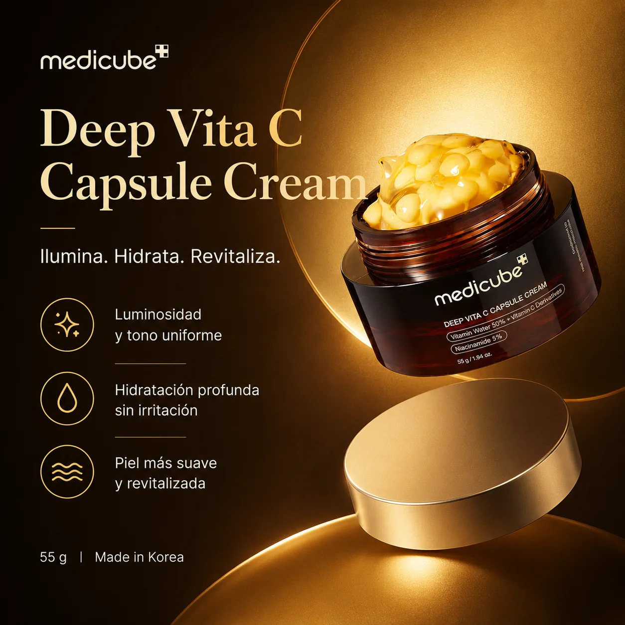 Crema facial Deep Vita C Capsule Cream Medicube 55 g