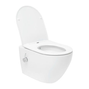 Fusion WC japonais suspendu sans bride, chasse d'eau Vortex + abattant SoftClose, blanc (SATFUS11BFC)