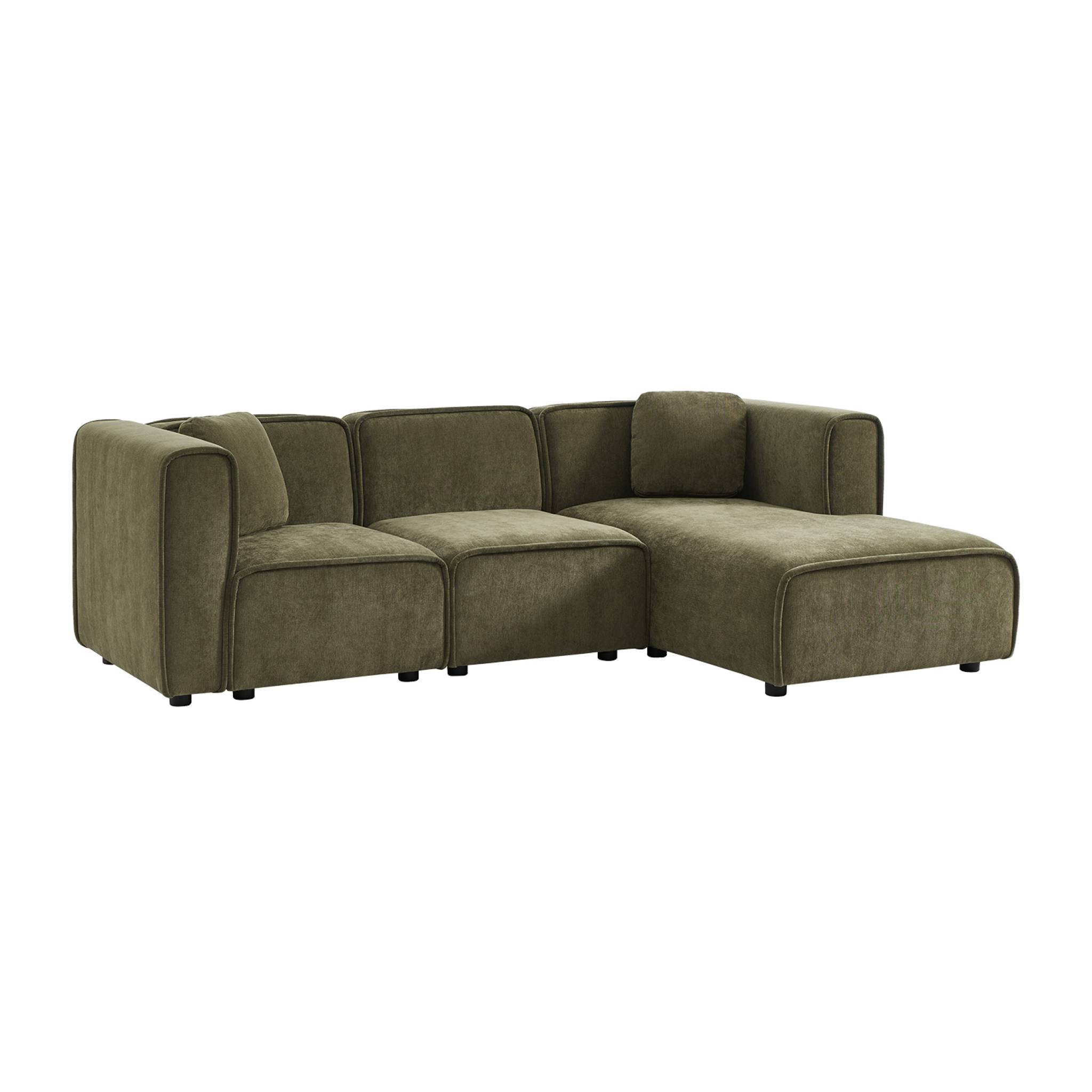 Canapé d'angle droit 3 places tissu LESTER
