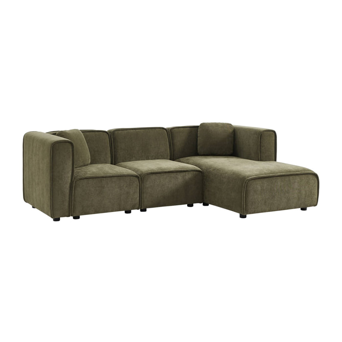 Canapé d'angle droit 3 places tissu LESTER