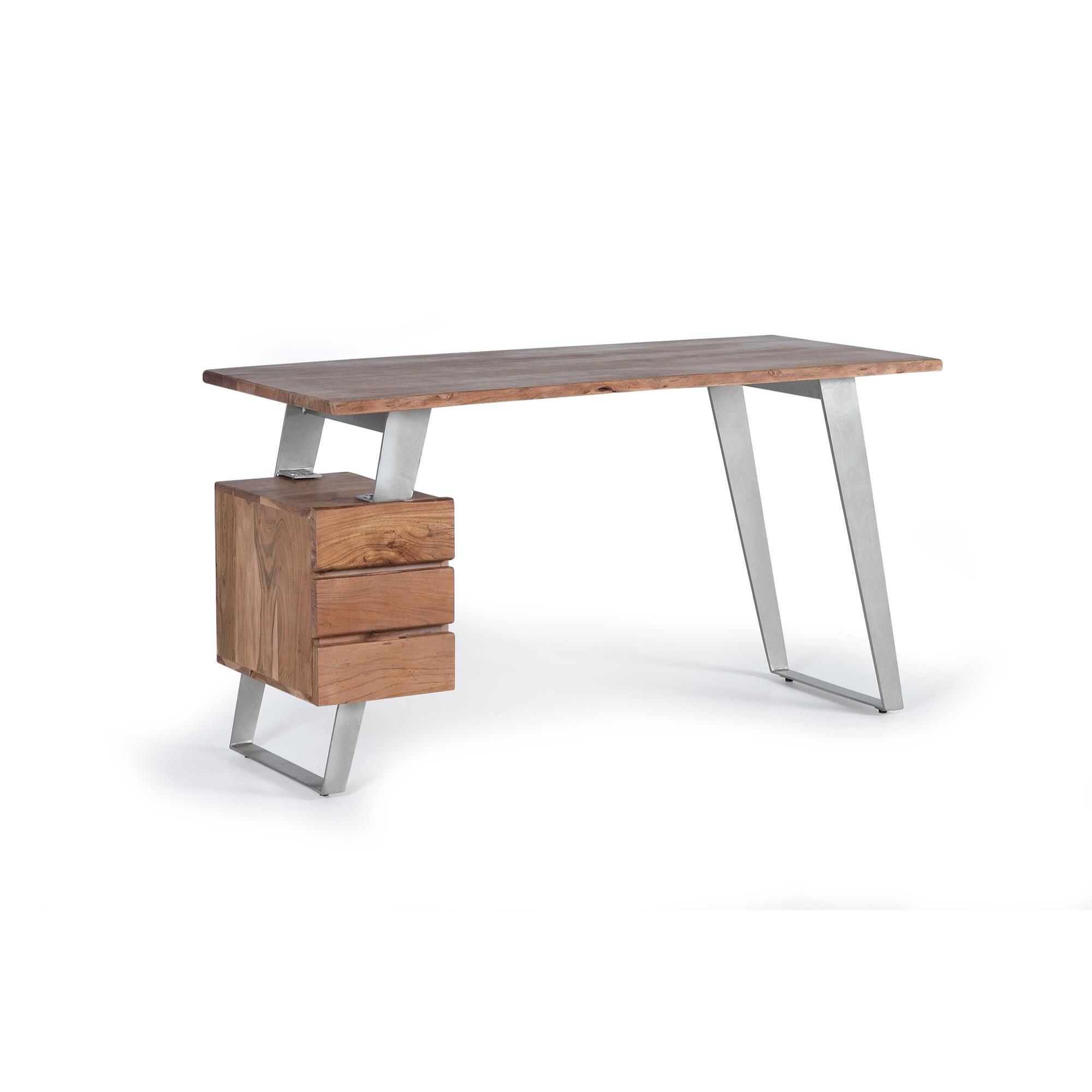 Escritorio - acacia y metal - 147x63x80cm