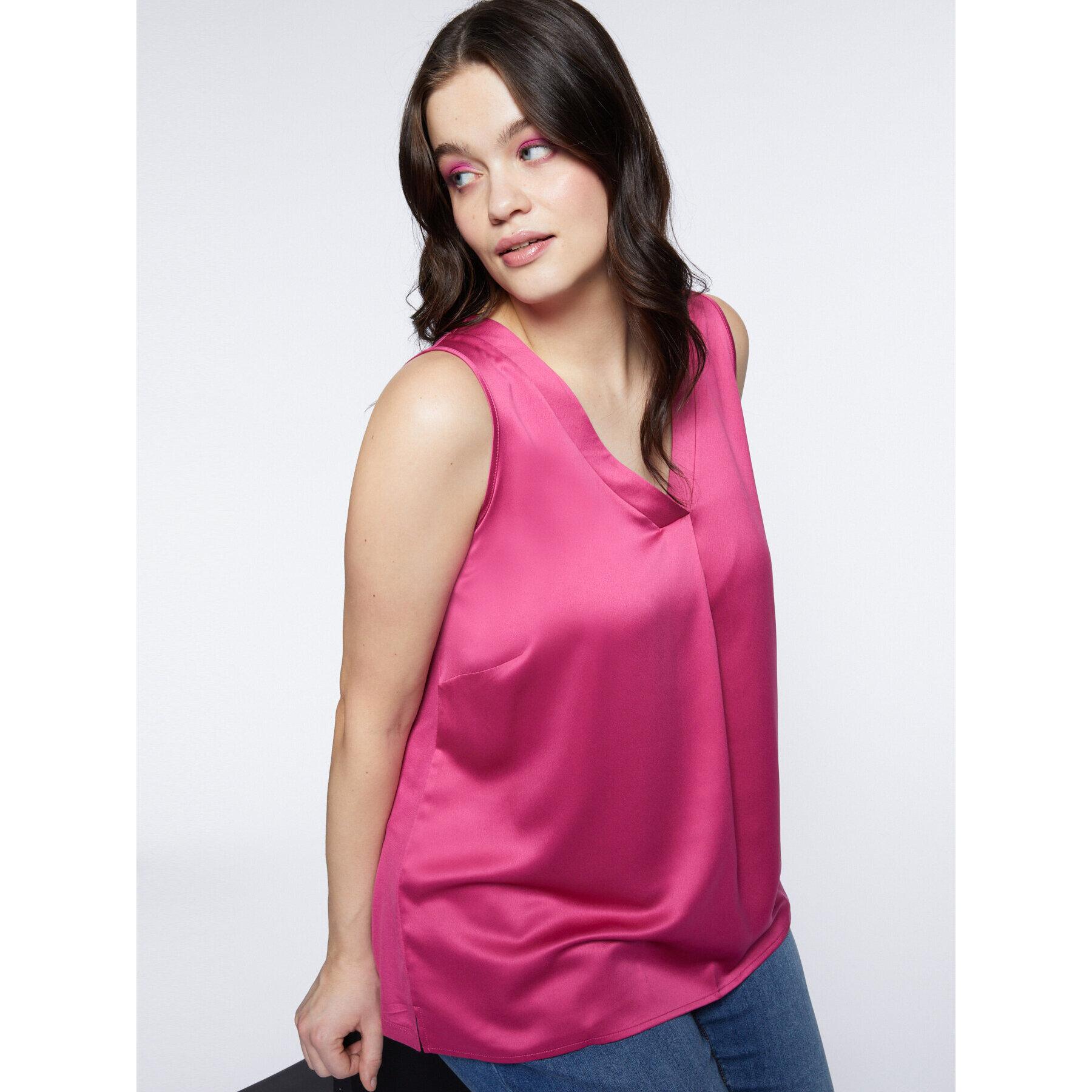 Fiorella Rubino - Top con pliegue delantero - Fuchsia