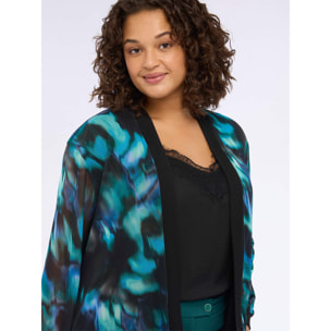 Fiorella Rubino - Giacca destrutturata in tulle fantasia - Ottanio