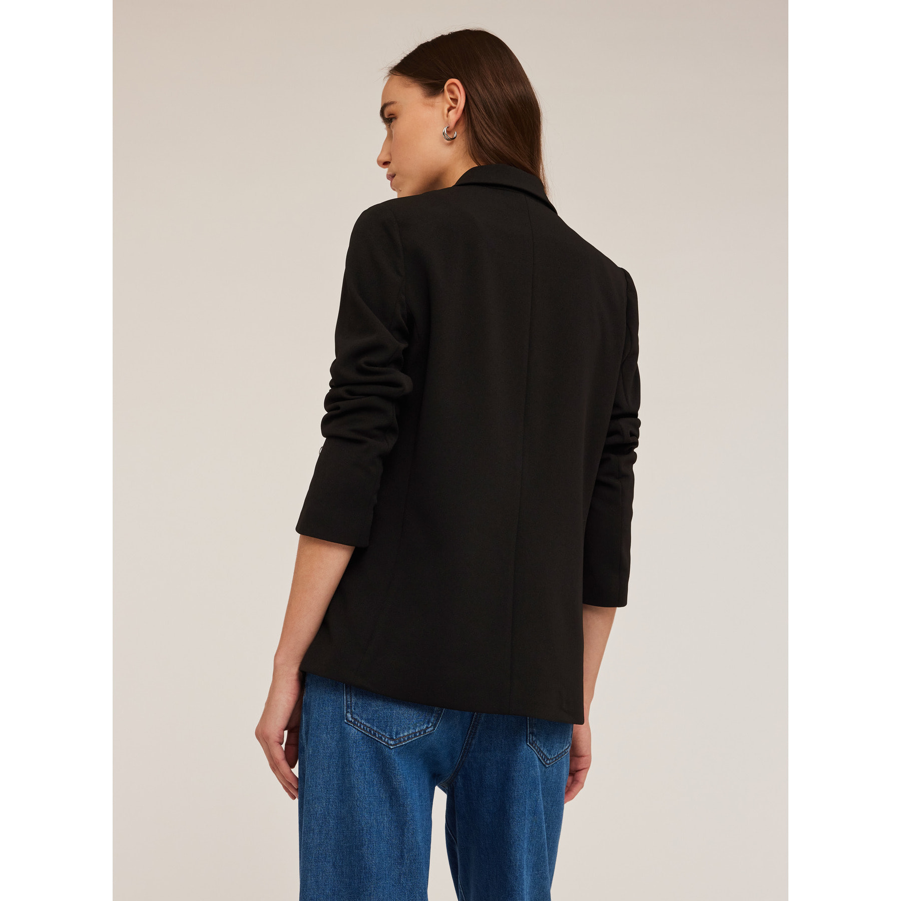 Motivi - Chaqueta de botonadura simple en crepé - Negro