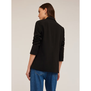 Motivi - Chaqueta de botonadura simple en crepé - Negro