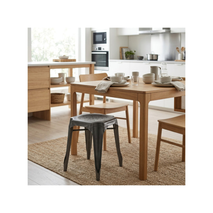Tabouret en métal noir au style Industriel - STEAL