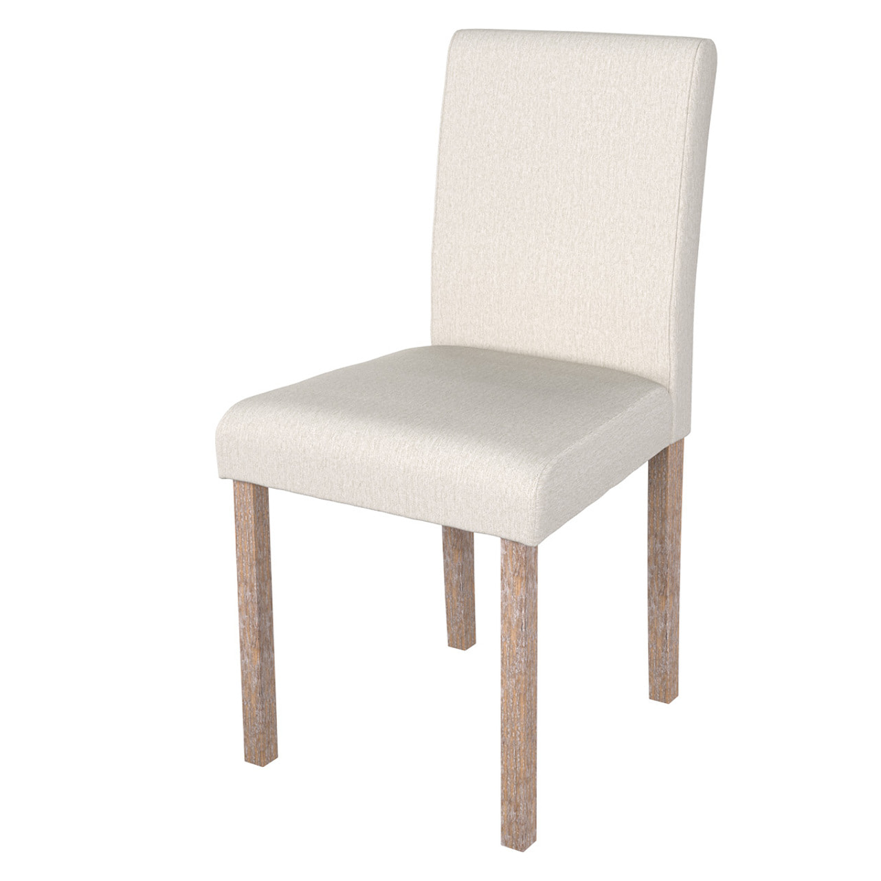 Lot de 2 chaises en tissu beige et pieds en bois de chêne - Havane