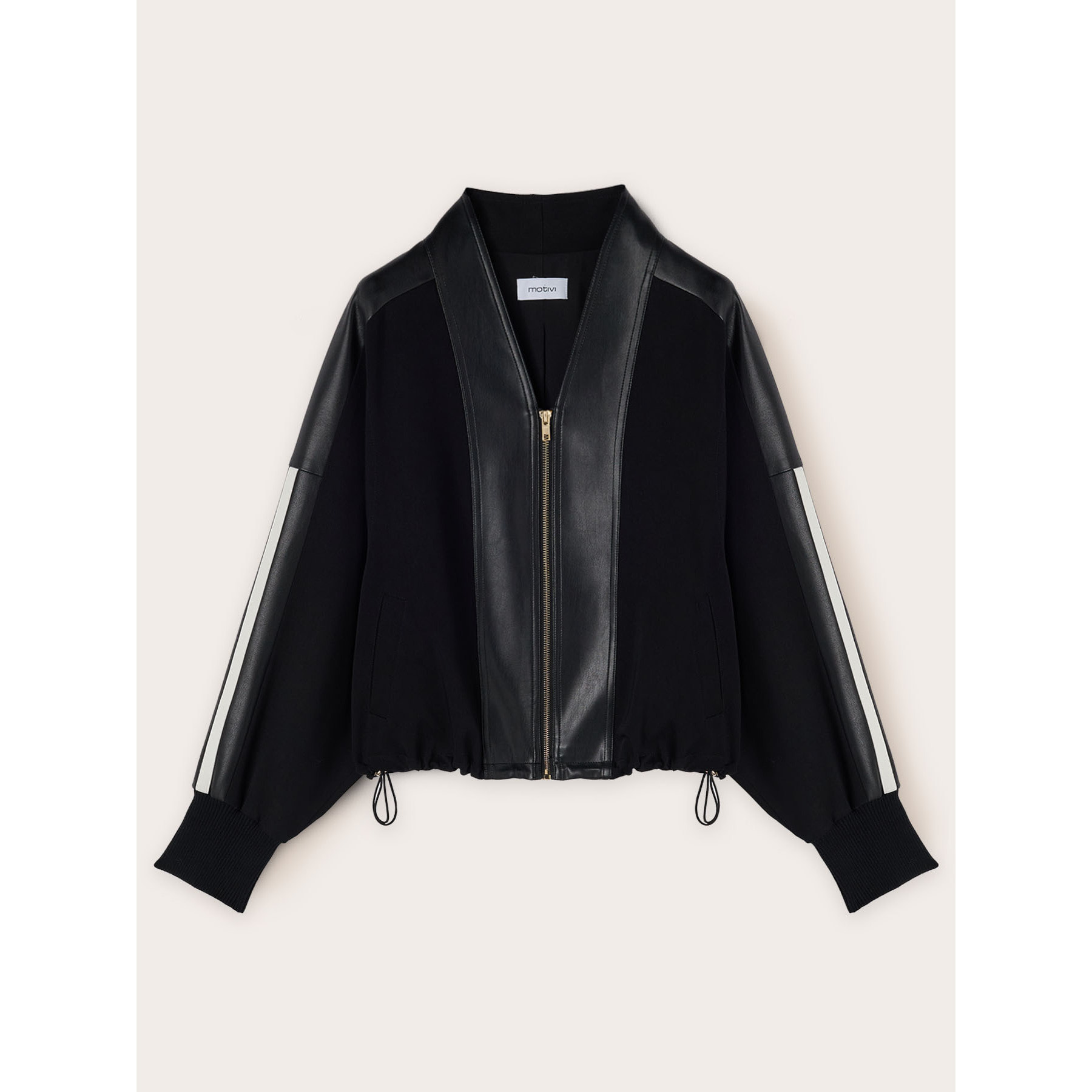 Motivi - Bomber bimaterial con bandas laterales - Negro