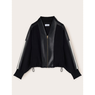 Motivi - Bomber bimaterial con bandas laterales - Negro