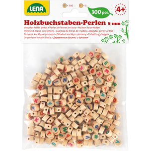 Perle in Legno cubi ABC multicolore, 300 pezzi