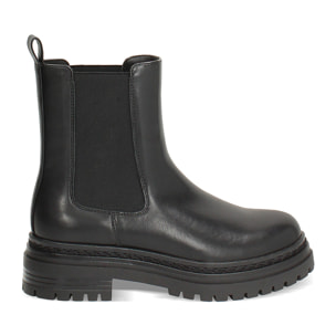 Botines negros con tacón de 5 cm diseño contemporáneo