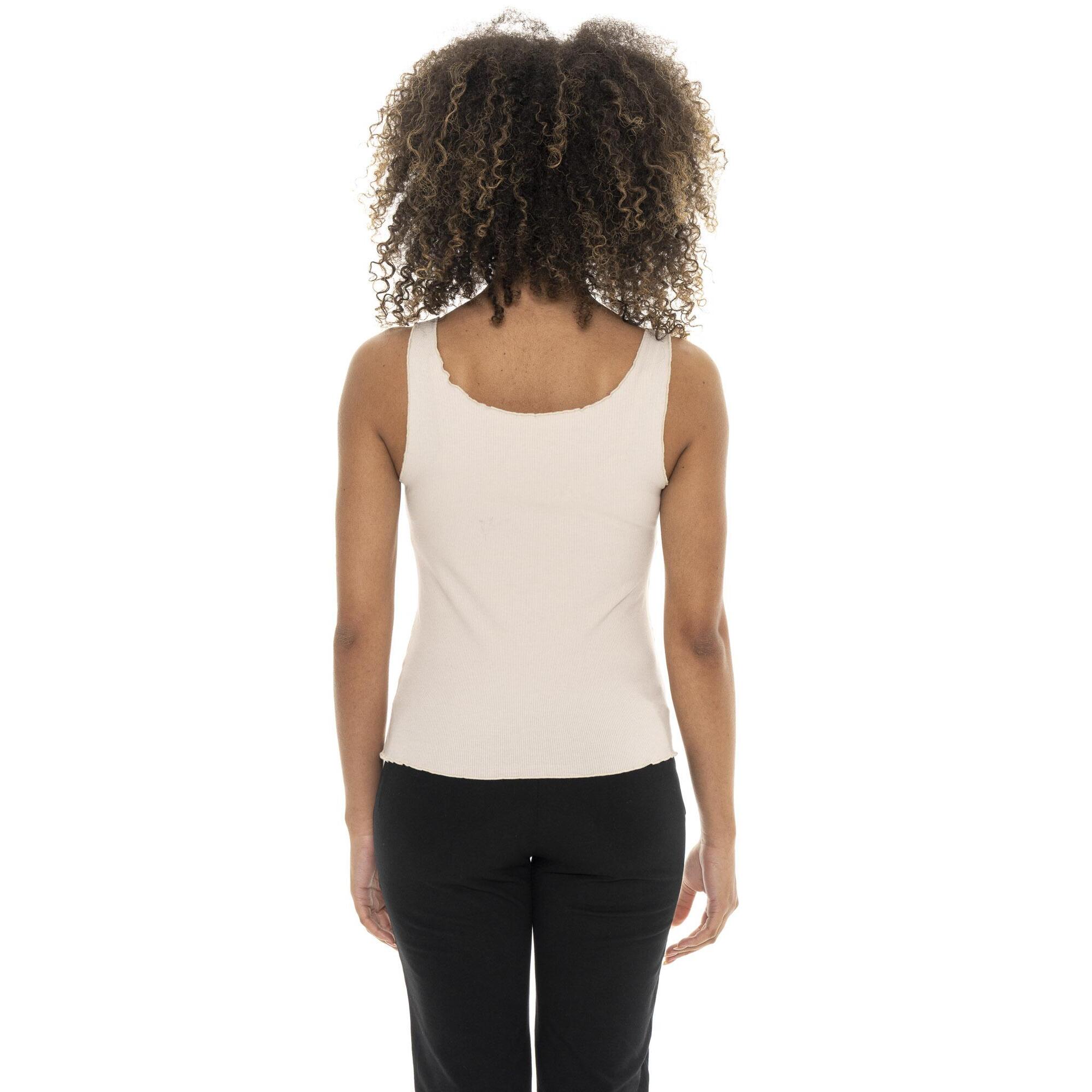 Camiseta de tirantes mujer Leone Chic Gold canalé elástico