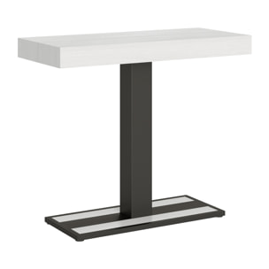 Console extensible 90x40/300 cm Capital Frêne Blanc cadre Anthracite