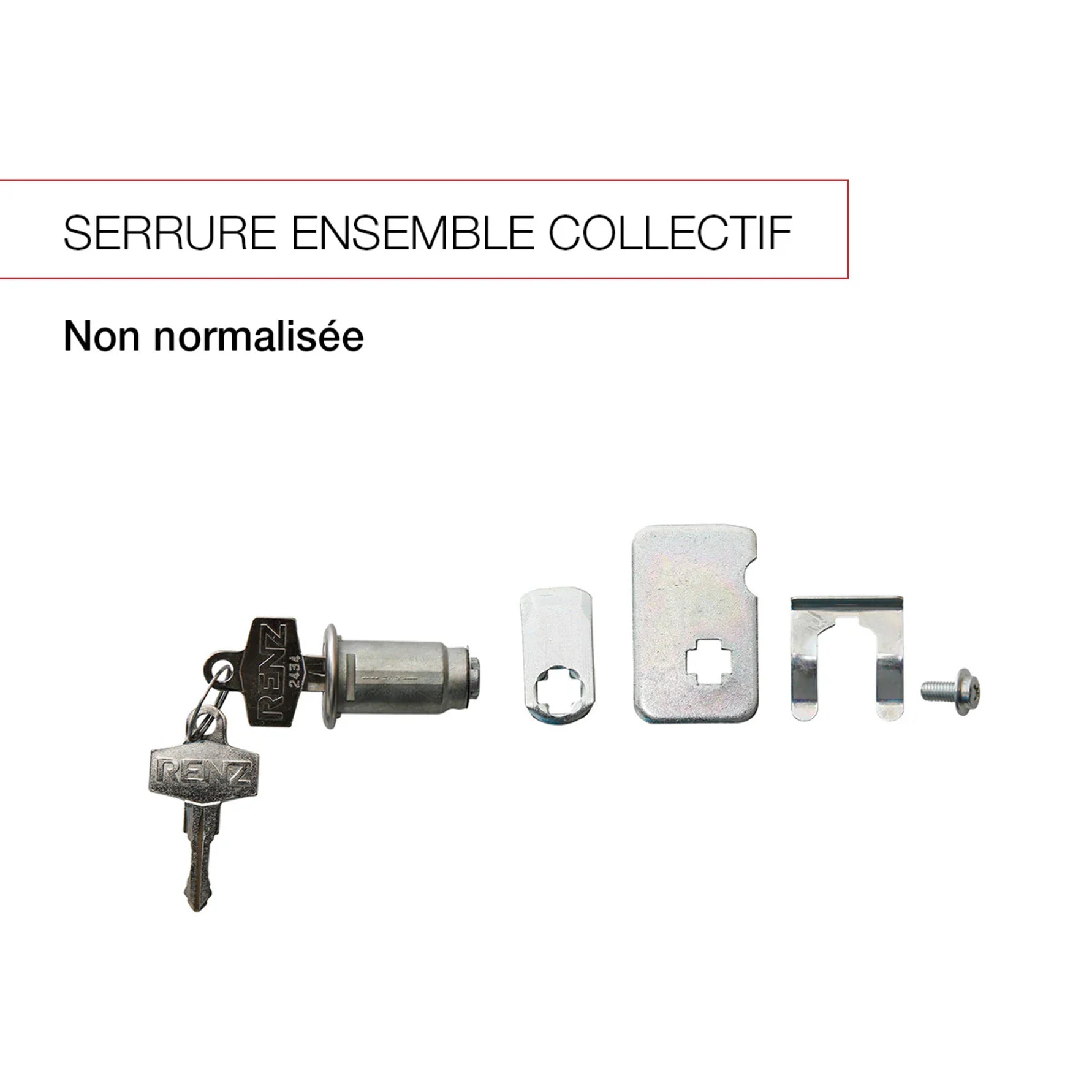 Serrure batteuse longue pour boites aux lettres collectives normalisées (porte individuelle) - RENZ - 023720