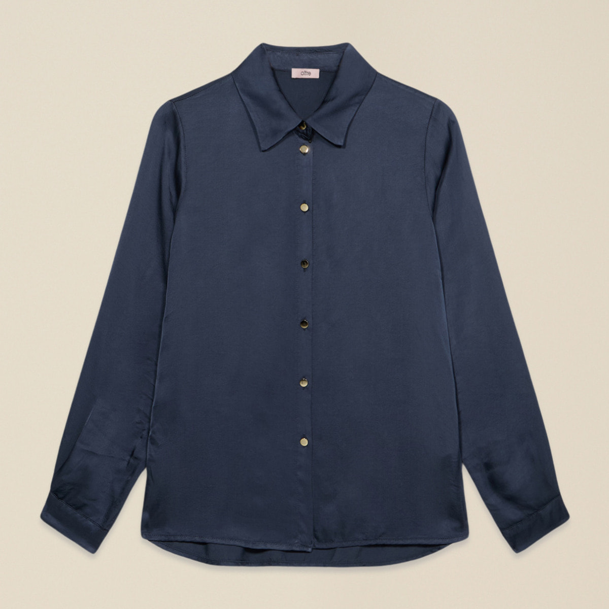 Oltre - Camisa de satén de viscosa - Azul