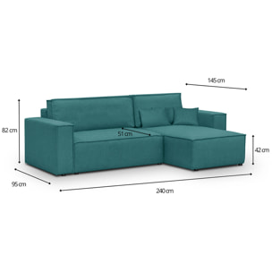 Canapé d'angle convertible 4 places en tissu - LIVIA NEW