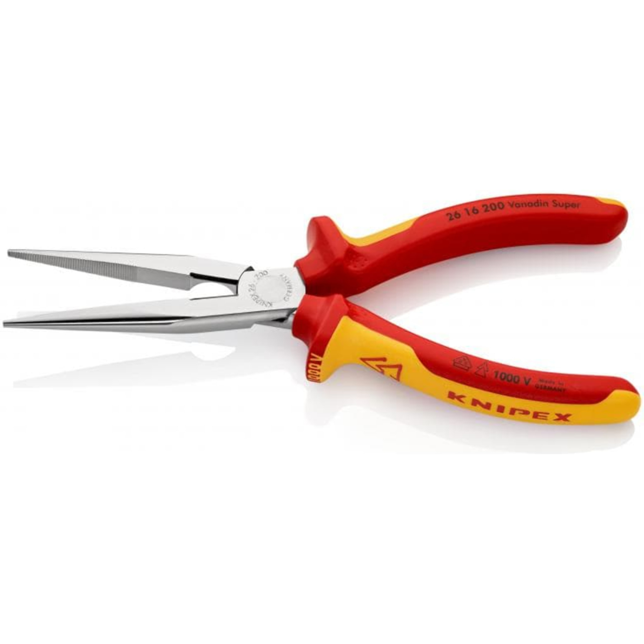 Pince demi-ronde avec tranchant KNIPEX Bec de cigogne - Isolé 1000V - 200 mm - 26 16 200