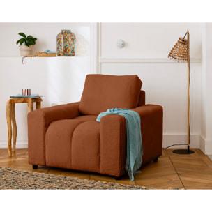 Crocus - fauteuil en fausse fourrure - Rouille