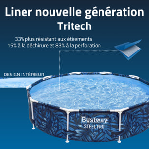 Bestway Piscine hors sol tubulaire ronde Bestway Steel Pro 305 x 66 cm décor tropical