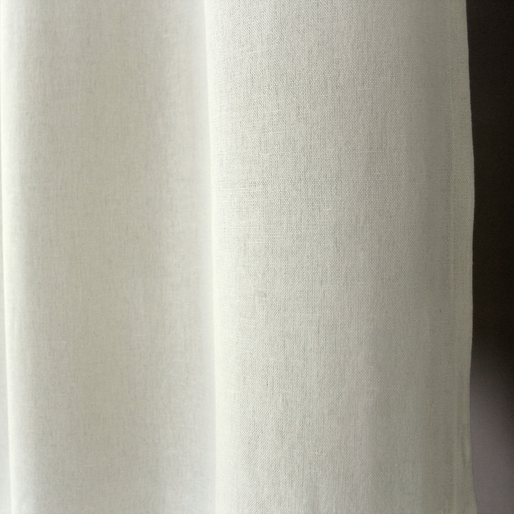 Rideau en coton recyclé  - Effet chiné - Ecru