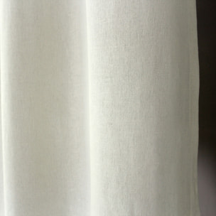 Rideau en coton recyclé  - Effet chiné - Ecru