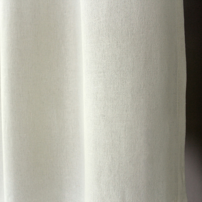 Rideau en coton recyclé  - Effet chiné - Ecru