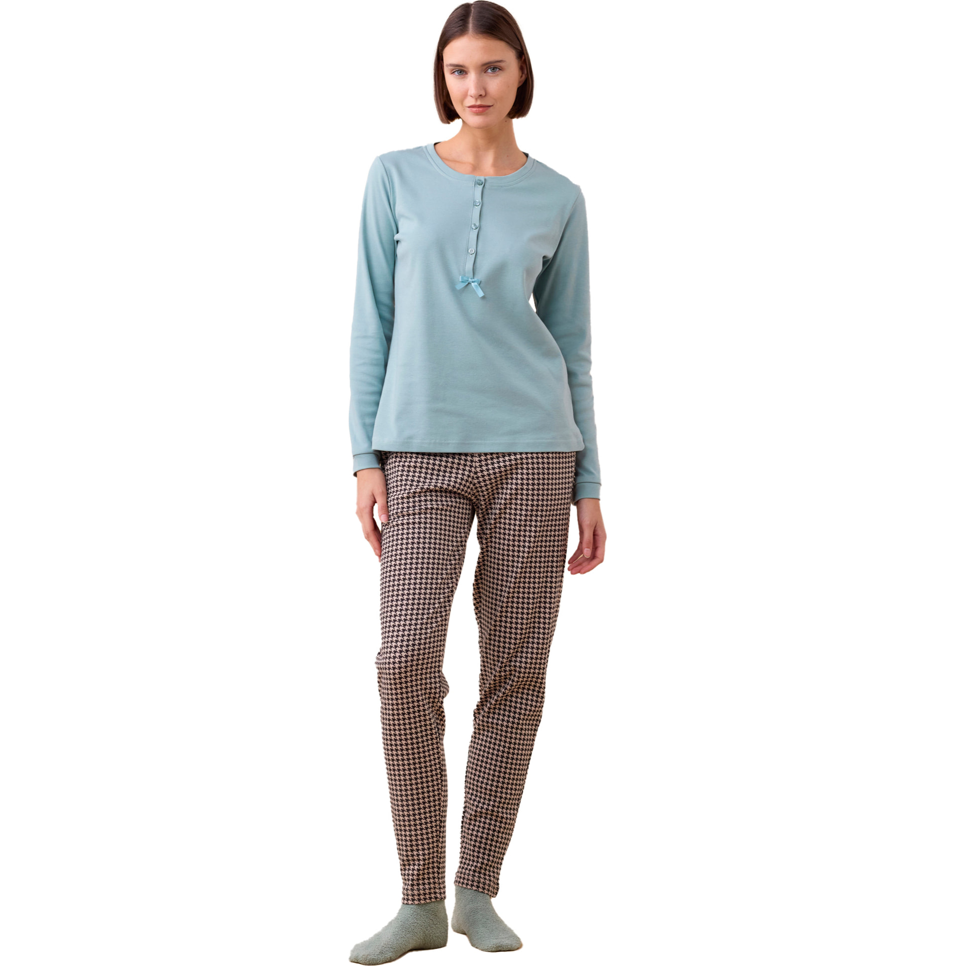 Pigiama donna invernale in caldo cotone articolo trim. Noidinotte