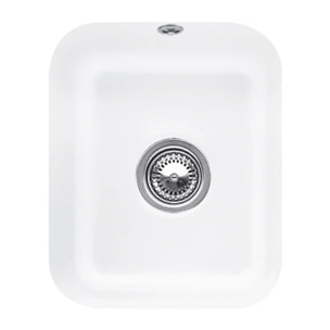 Evier 1 bac Cisterna 45 Stone White CeramicPlus avec vidage automatique